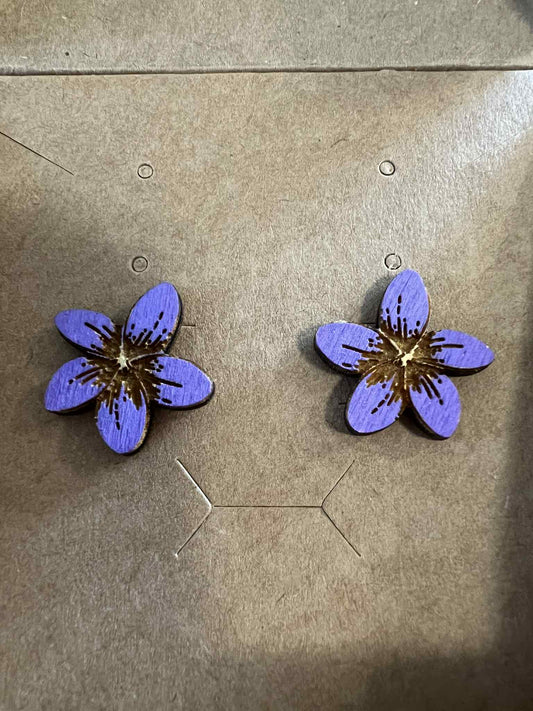Wooden earring by TI.KA Design Flower